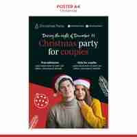 Free PSD festive christmas vertical print template