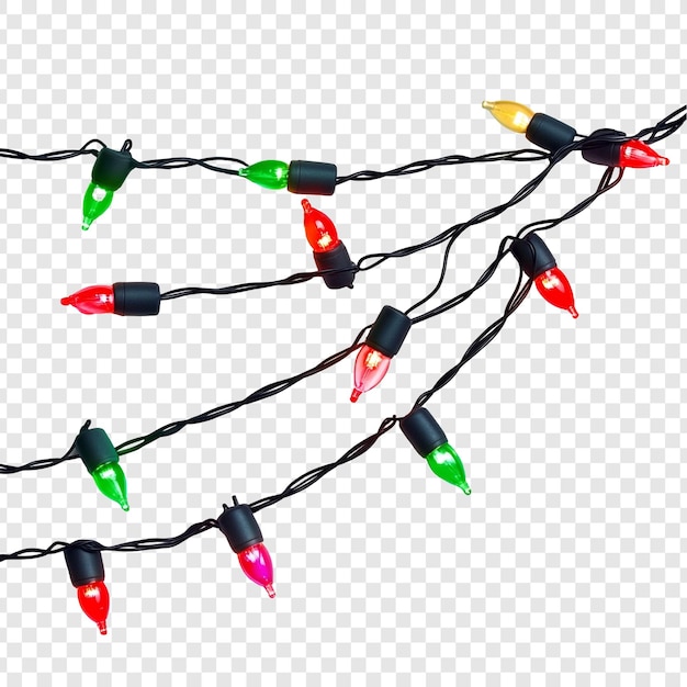 festive colorful christmas lights string glowing bulbs holiday decoration