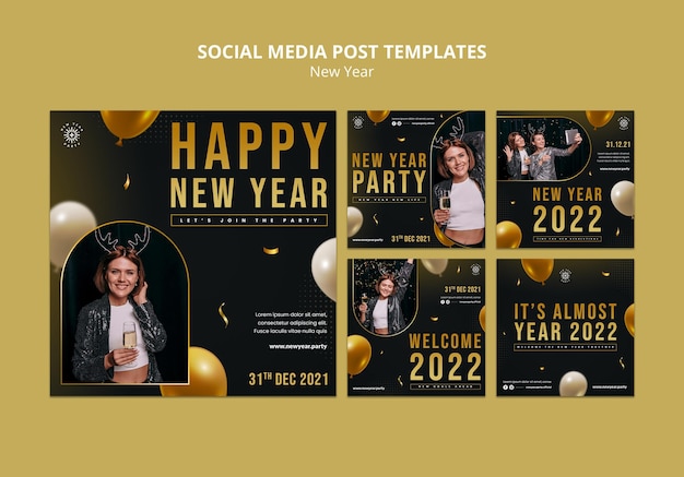 Festive new year eve ig posts set