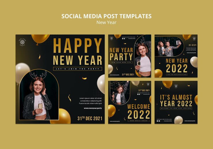 Free PSD festive new year eve ig posts set