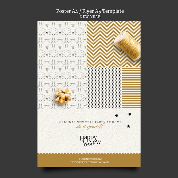 Free PSD festive new year eve print template