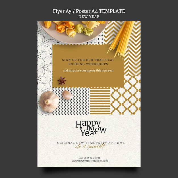 Festive new year eve print template