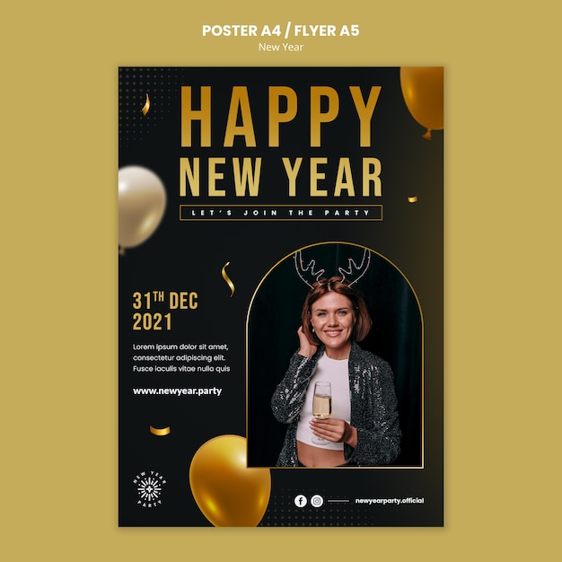 Festive new year eve print template