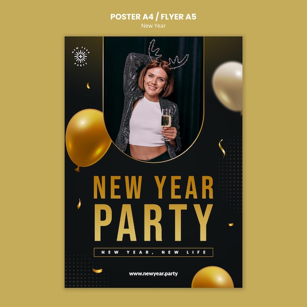 Festive new year eve print template