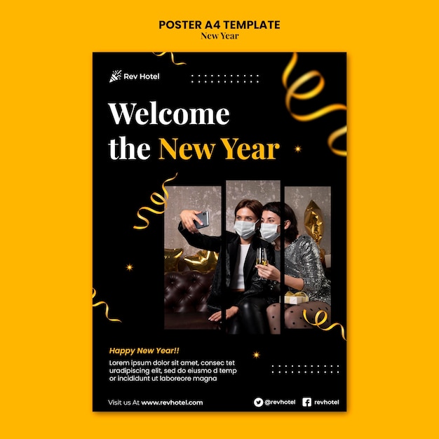 Festive new year eve print template