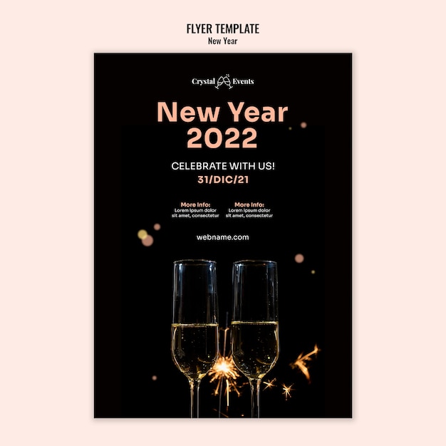 Free PSD festive new year print template