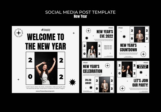 Festive new year social media posts