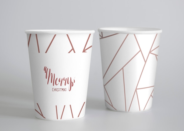 Festive paper cup mockup