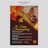 Free PSD festive thanksgiving day print template