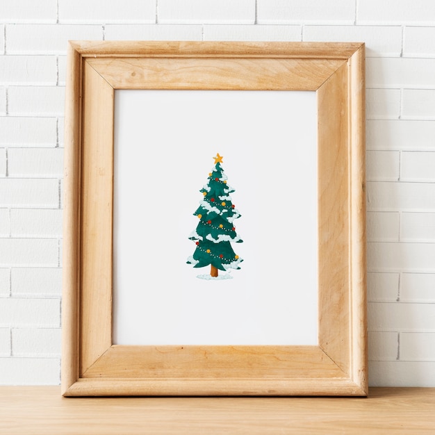 Free PSD festive wooden frame template mockups