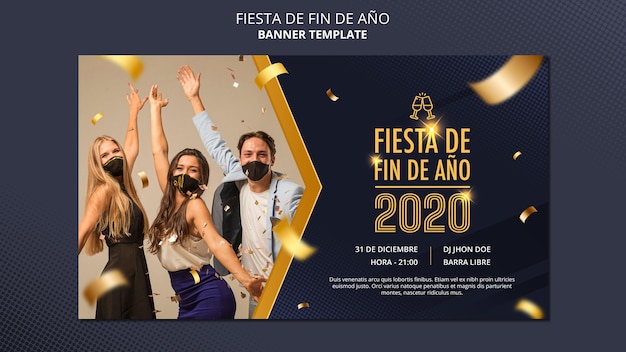 무료 PSD fiesta de fin de ano 배너 템플릿