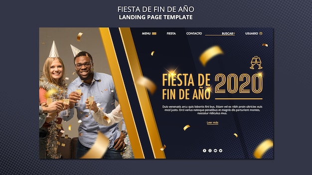 Fiesta de fin de ano web template – Free PSD download