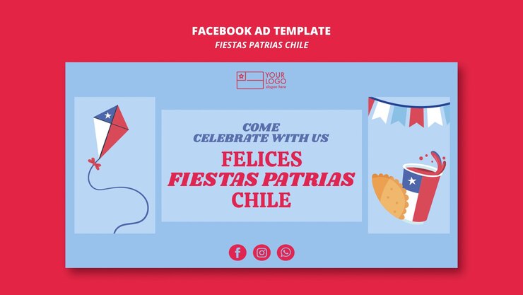 無料PSD フィエスタ・パトリア・チリのfacebookテンプレート