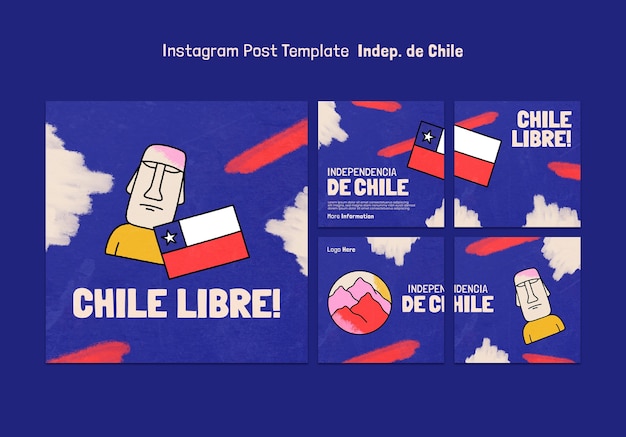 PSD gratuito post di instagram di fiestas patrias cile