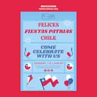 Free PSD fiestas patrias chile  invitation template