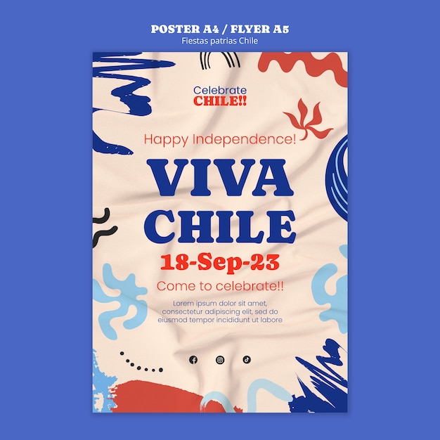 Fiestas patrias chile template design