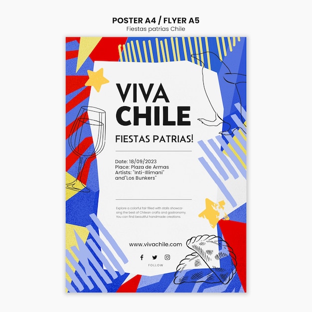 Fiestas patrias chile template design