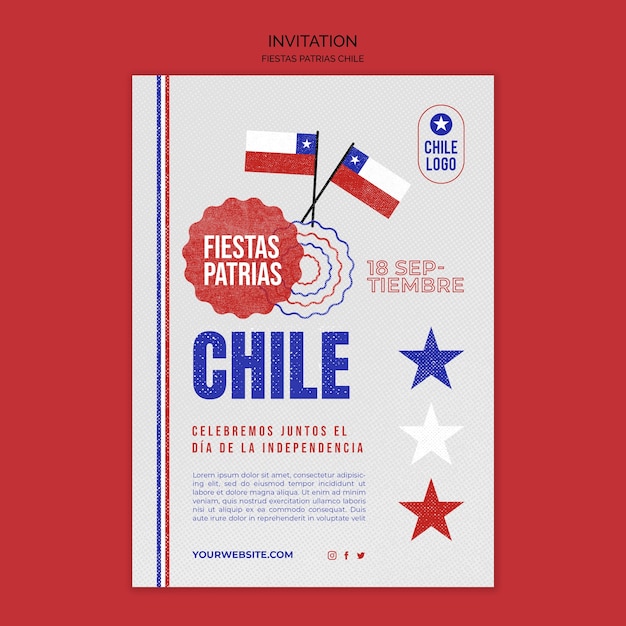 Бесплатный PSD Дизайн шаблона fiestas patrias chile