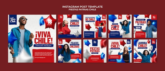 Fiestas patrias chile template design