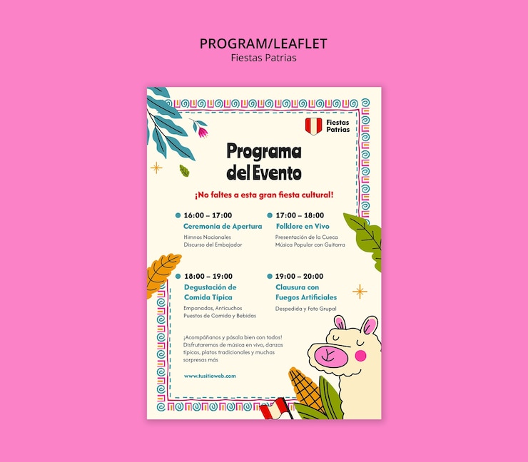 Free PSD fiestas patrias event program flyer