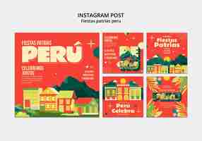 Free PSD fiestas patrias peru instagram posts