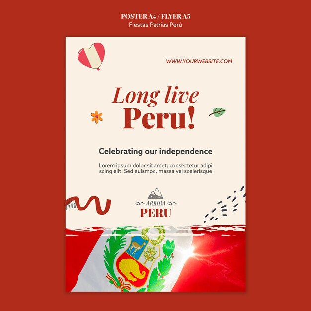 fiestas patrias peru poster template