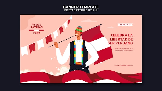 PSD gratuito fiestas patrias modello banner design