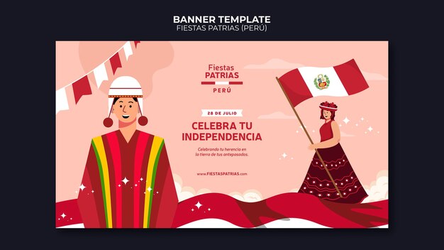fiestas patrias template banner design