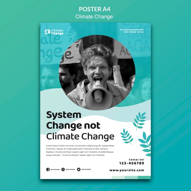 Fight climate change poster template