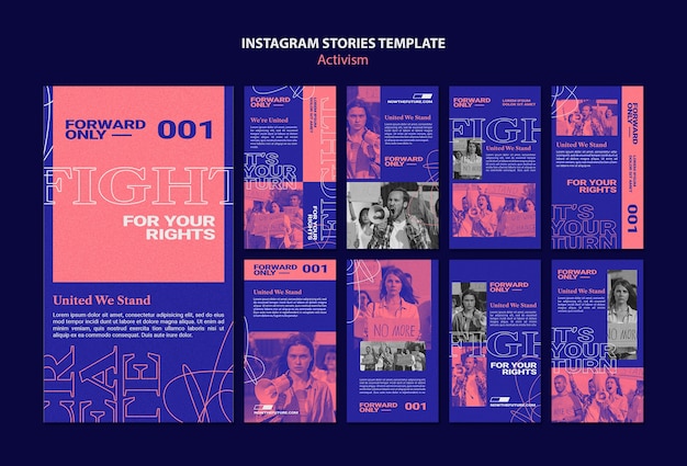 無料PSD あなたの権利のために戦うinstagramの物語