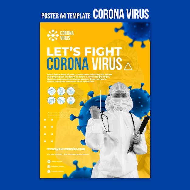 Fight virus  poster template