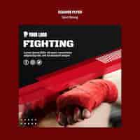 Free PSD fighting boxing square flyer print template