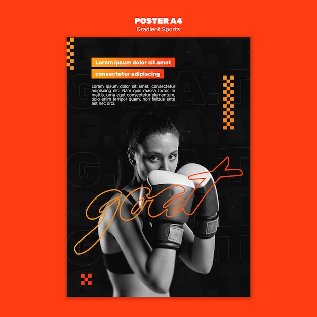 Fighting sports poster template