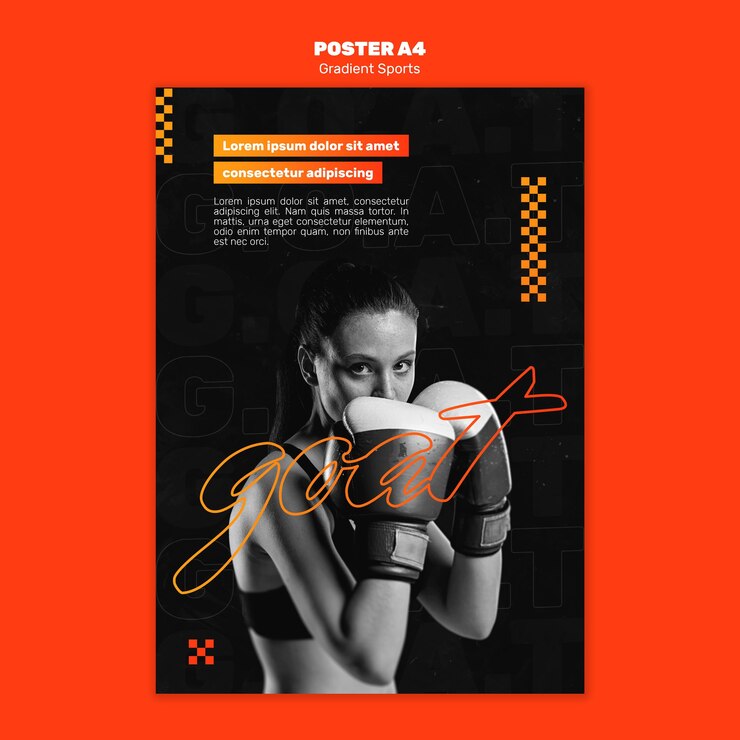 Free PSD fighting sports poster template