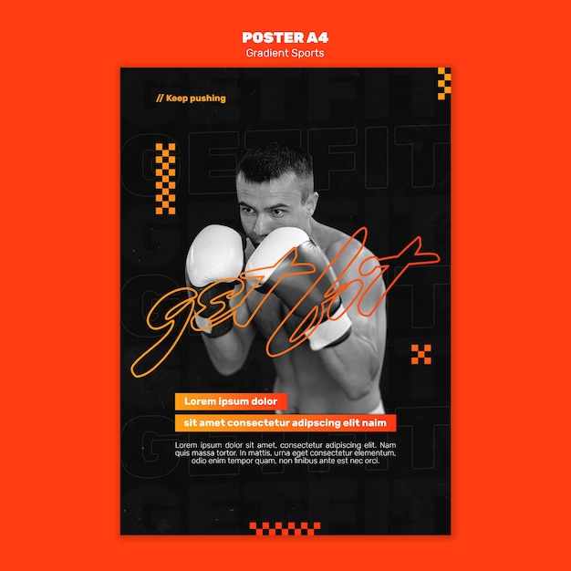 Fighting sports poster template