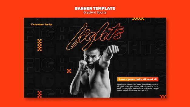 fighting sports template banner 