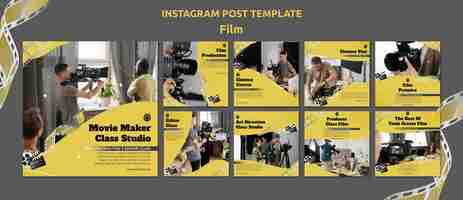 PSD gratuito raccolta di post instagram di film e cinema