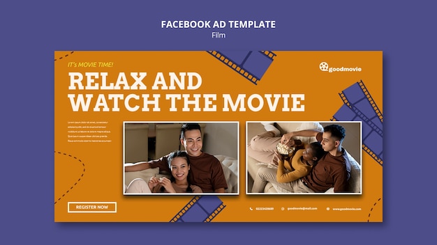 PSD gratuito modello promozionale di social media per film e cinema