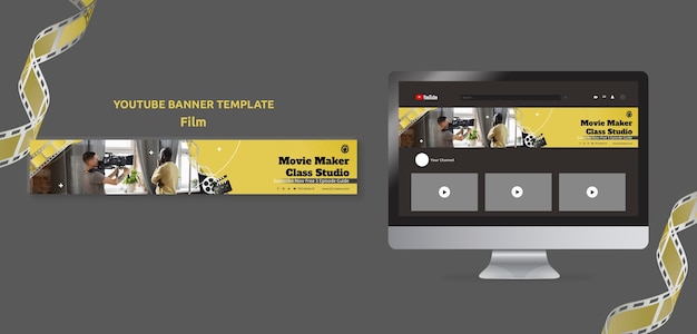 Film and Cinema YouTube Banner Template – Free PSD Download | PSD Templates