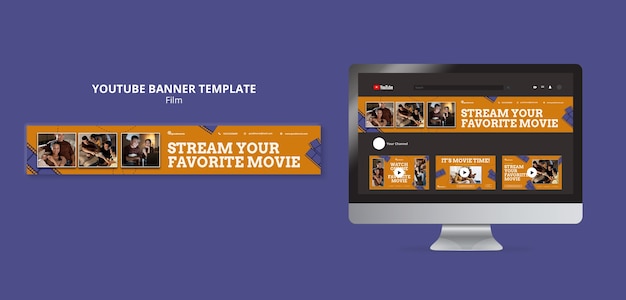 Film and cinema youtube banner template