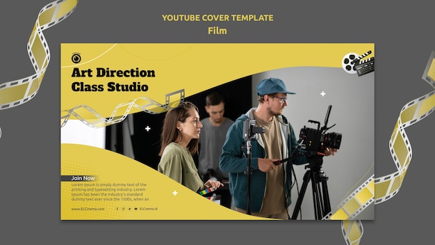 Free PSD film and cinema youtube cover template