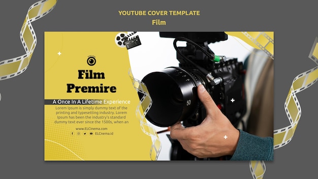 PSD gratuito modello di copertina per youtube di film e cinema