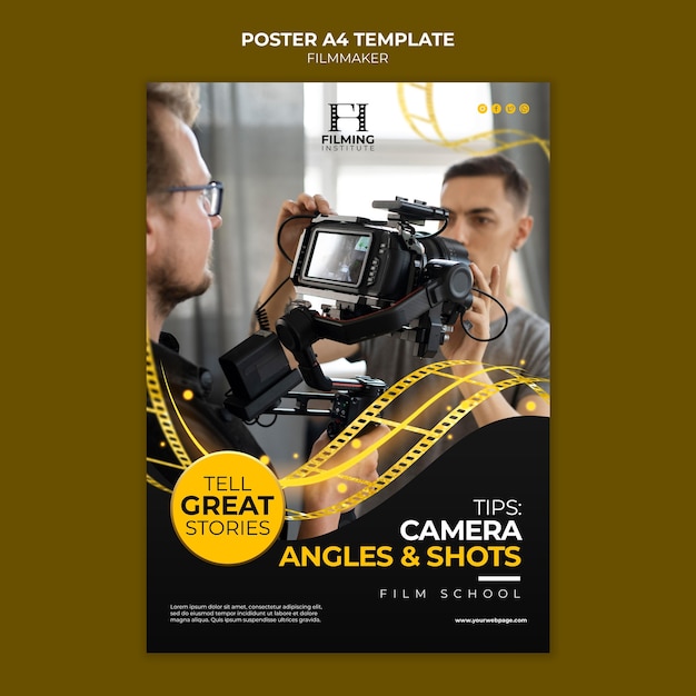 Free PSD filmmaker poster template design