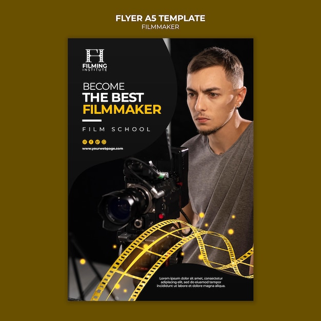 Free PSD filmmaker poster template design