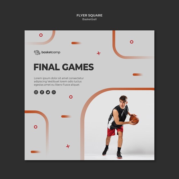 Free PSD final games square flyer template