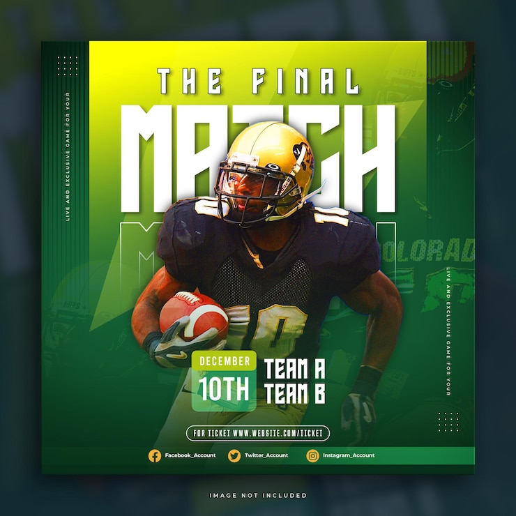 Free PSD final match football social media post template