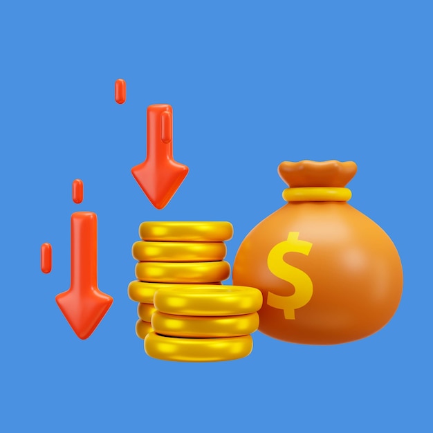 Finance and currency 3d icon