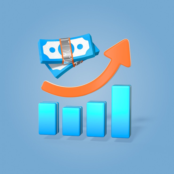 Free PSD financial growth and profit concept illustration