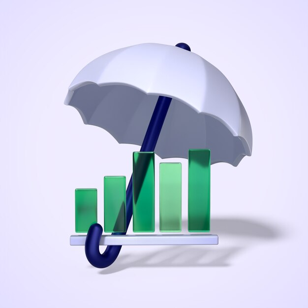 Financial protection: umbrella over growing investment charts
