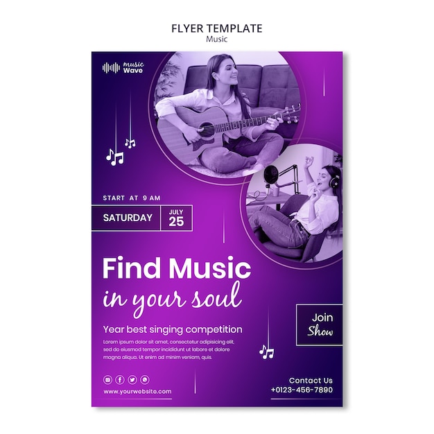 Find music flyer template